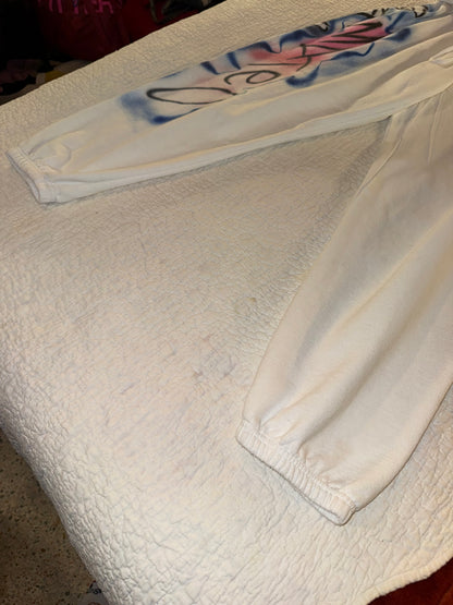 Phoebe 9.6.25 - Custom “Mateo” Airbrush Jogger Pants in White