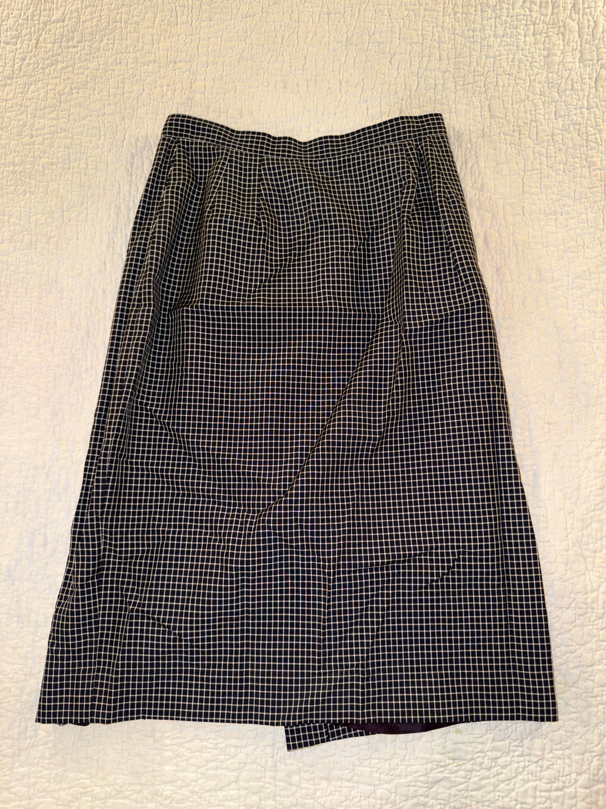 Grid Trouser Skirt in Black and White Plaid