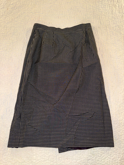 Grid Trouser Skirt in Black and White Plaid