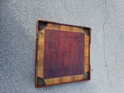 Unique Antique Card table with Roulette, Chess, checkers & card game top