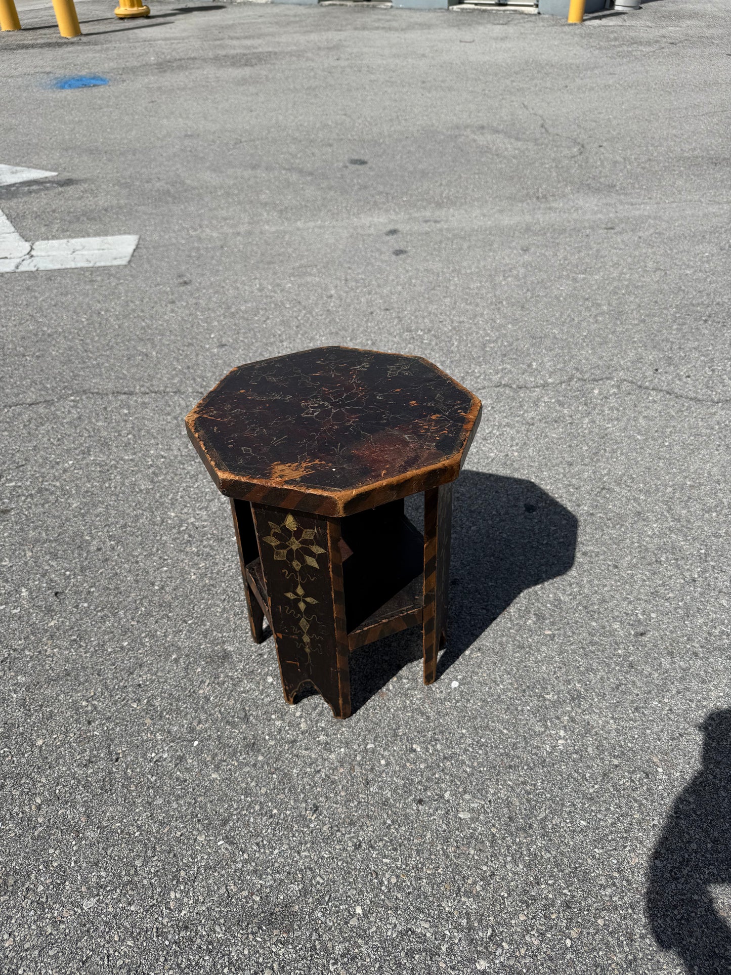 Vintage Arts and crafts period side table signed W Bradley Studios NYC