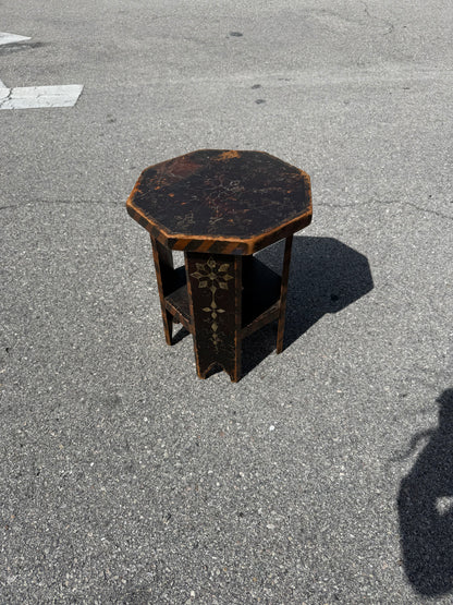 Vintage Arts and crafts period side table signed W Bradley Studios NYC