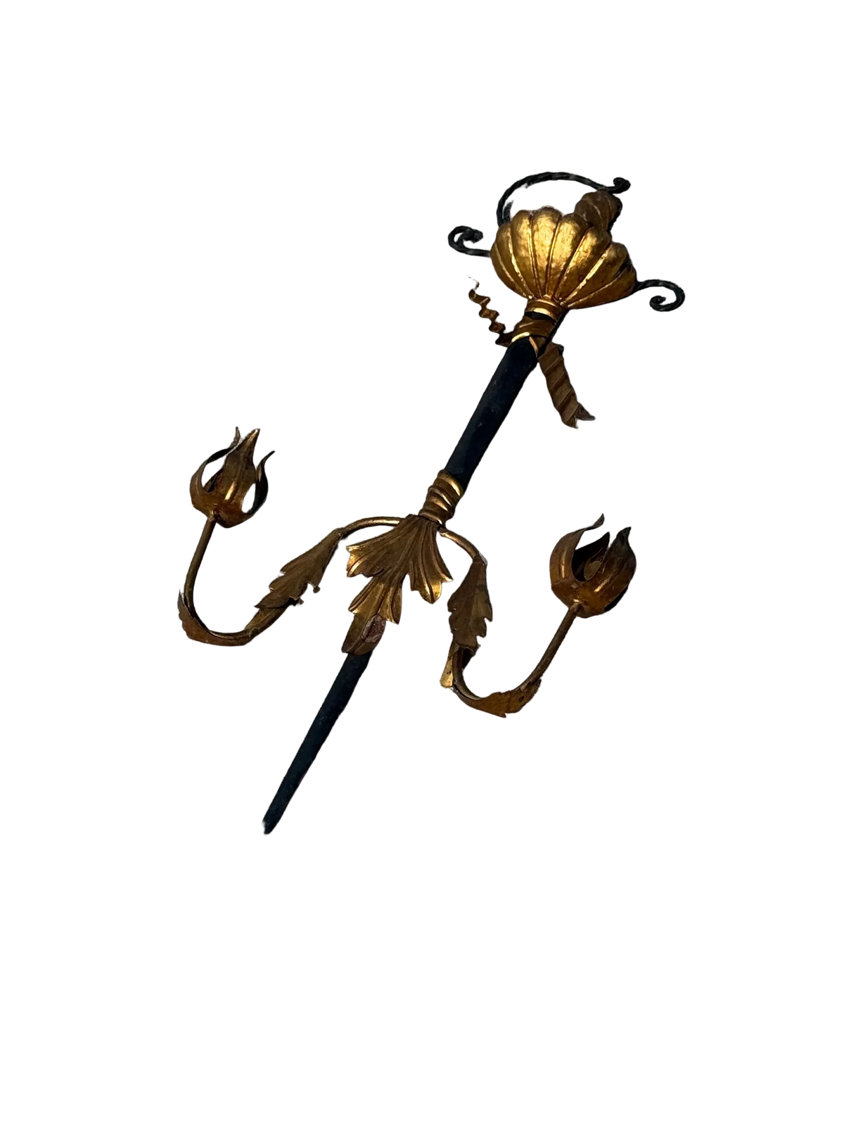 Large Antique Florentine Sword Italian Gold Gilt Metal Wall Sconce