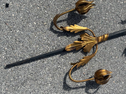 Large Antique Florentine Sword Italian Gold Gilt Metal Wall Sconce