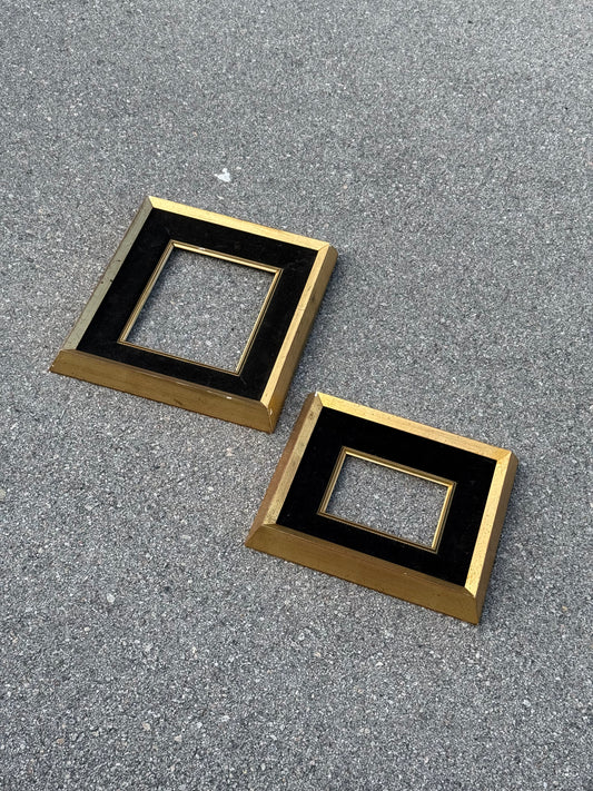 Pair of Black and Gold Wood Frames