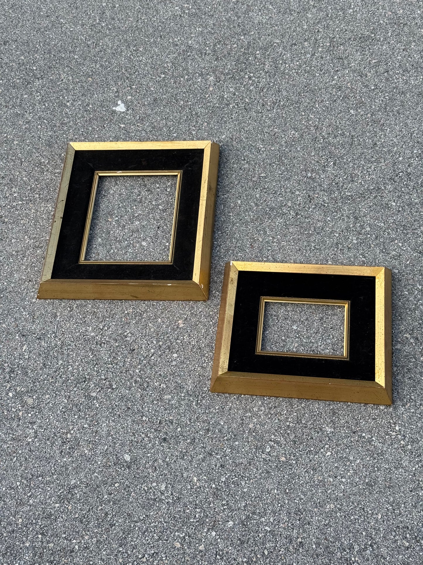 Pair of Black and Gold Wood Frames