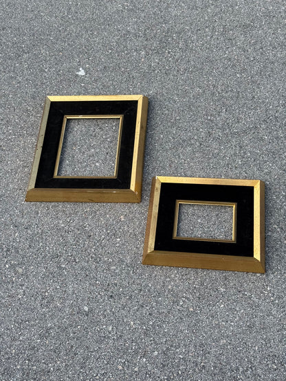 Pair of Black and Gold Wood Frames