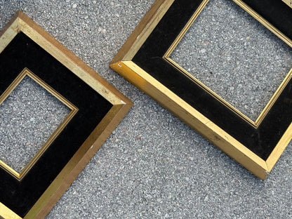 Pair of Black and Gold Wood Frames
