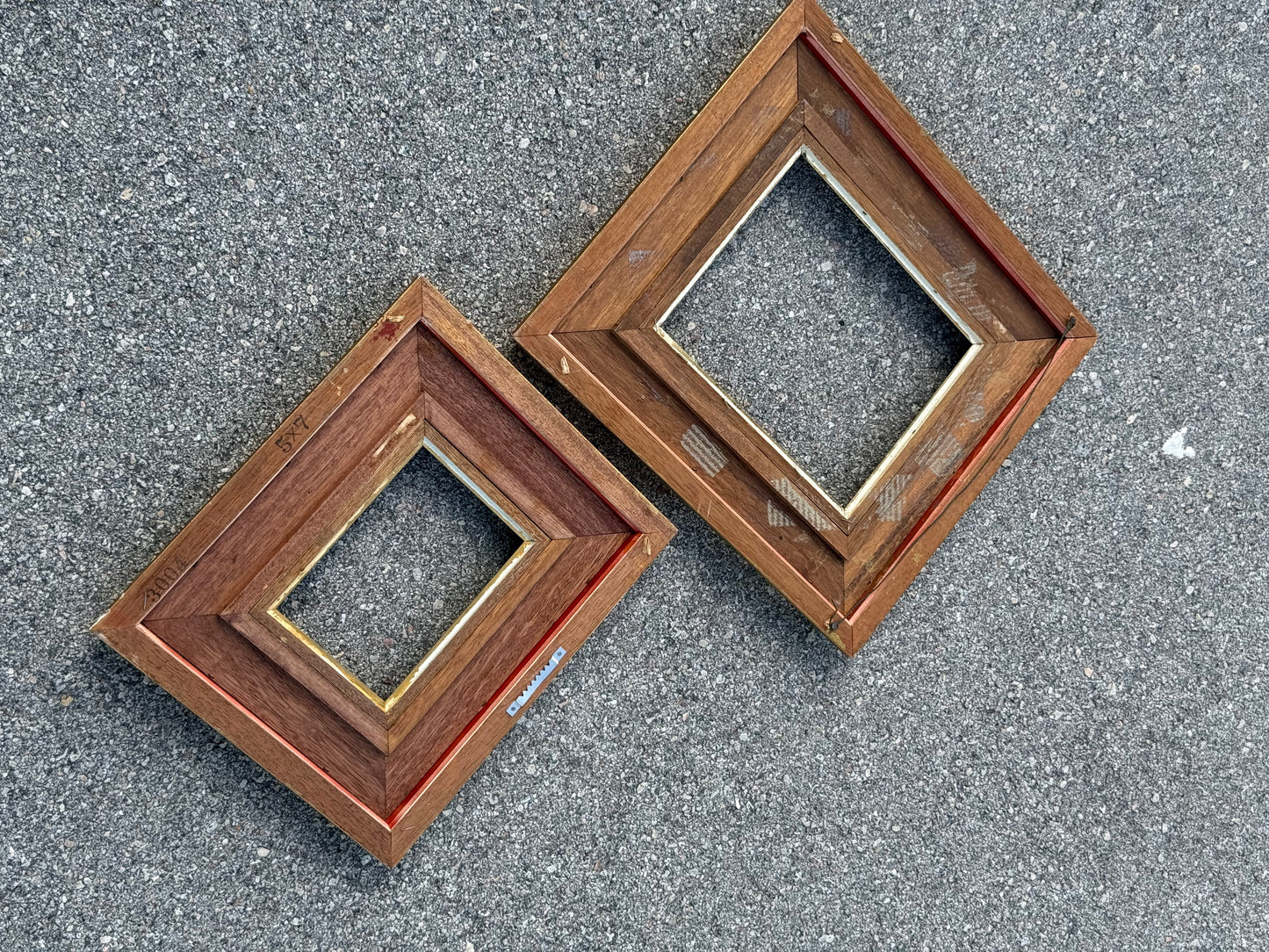 Pair of Black and Gold Wood Frames