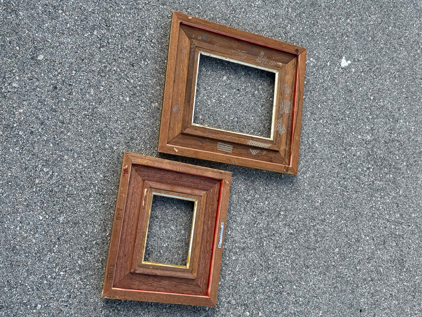 Pair of Black and Gold Wood Frames