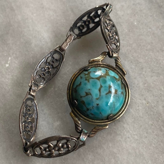 sterling silver and glass bracelet