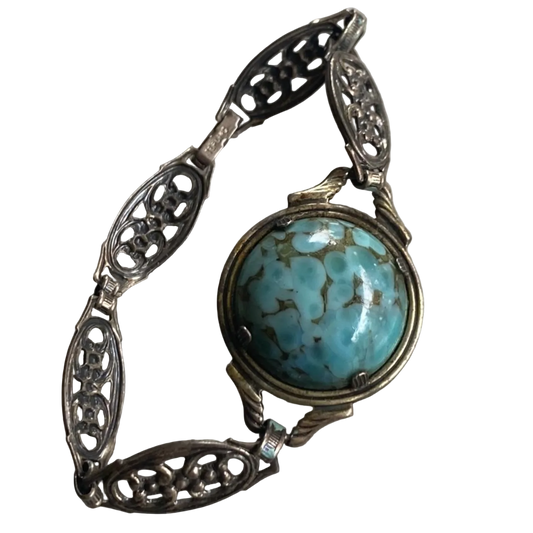 sterling silver and glass bracelet