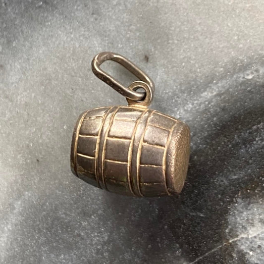 sterling silver barrel charm