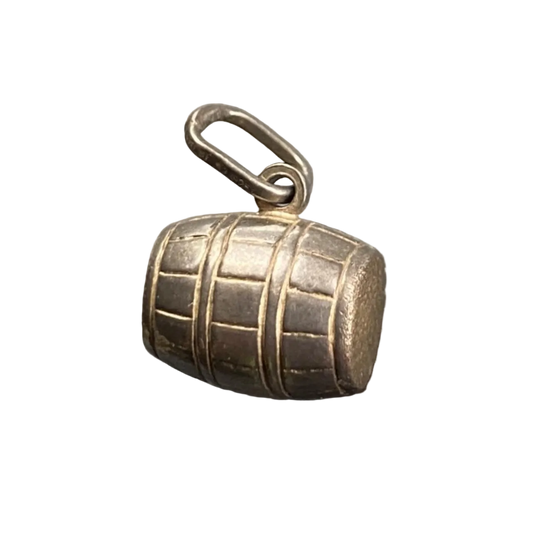 sterling silver barrel charm