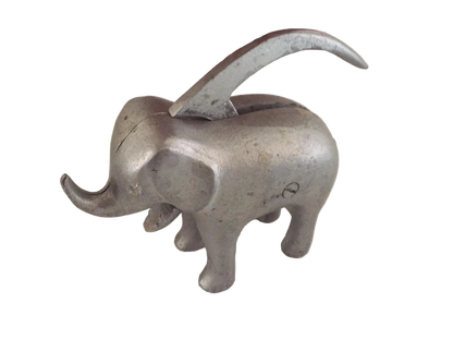 Vintage Cast Aluminum Elephant Figural Nut Cracker 6 1/2” Long 4 1/4” Tall