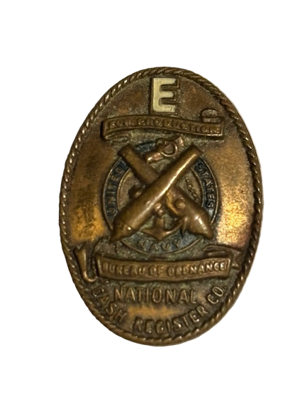 WWII Navy E Production Award National Cash Register Co. Pin Bureau of Ordnance