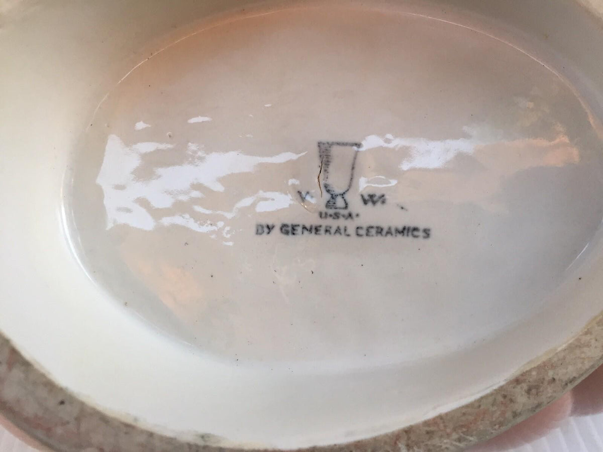 Vintage Angled Leaf Bowl Designed By Vally Wieselthier For General Ceramics 14”
