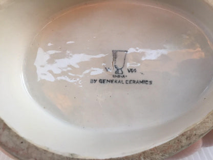 Vintage Angled Leaf Bowl Designed By Vally Wieselthier For General Ceramics 14”