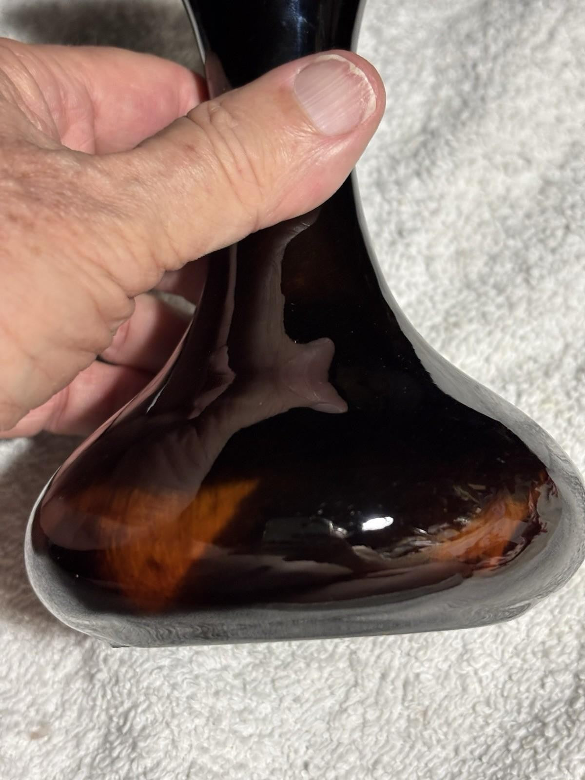 Antique 1903 McCoy Rosewood Art Pottery Brown Standard Glaze 6” Bud Vase