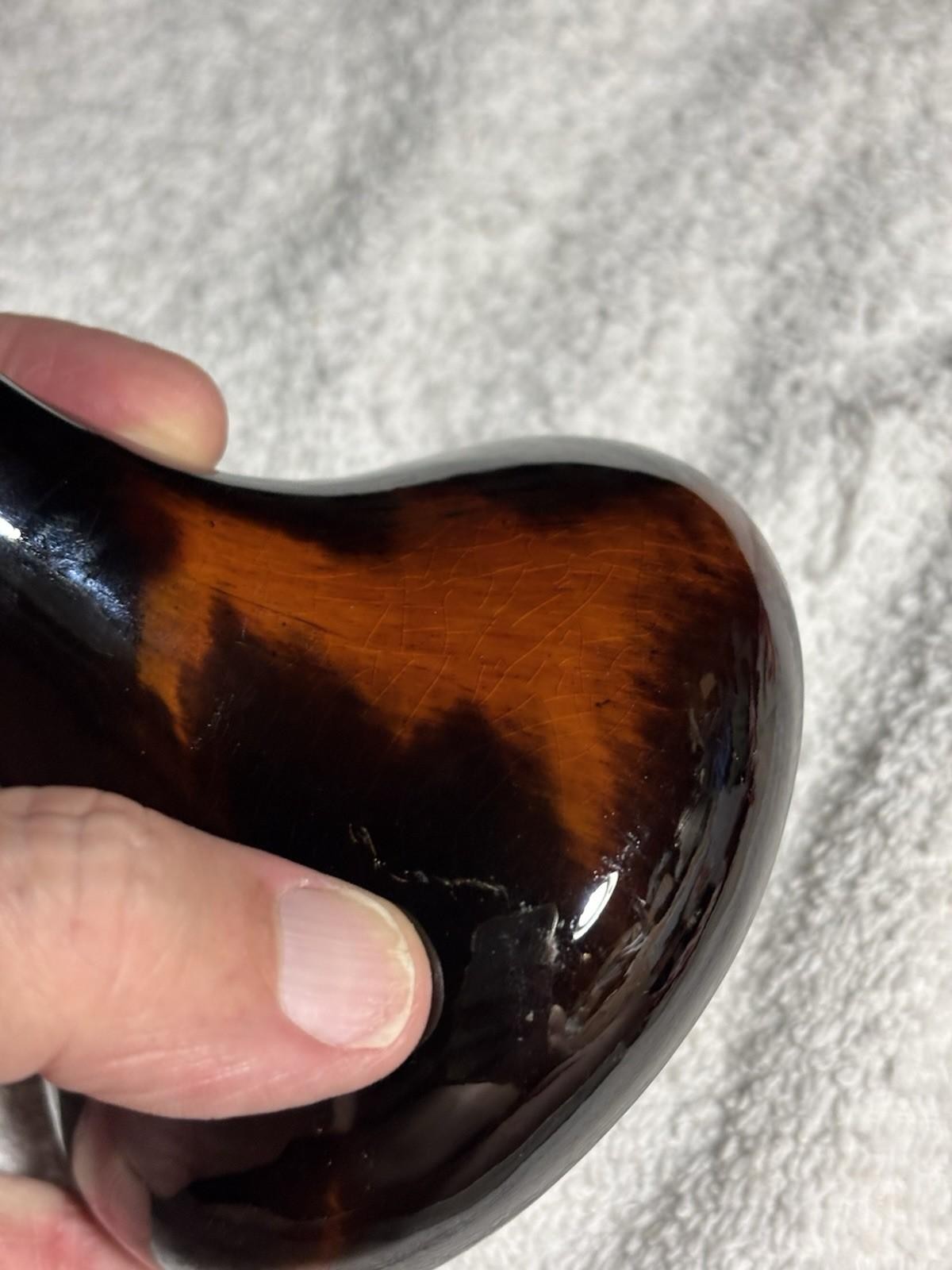 Antique 1903 McCoy Rosewood Art Pottery Brown Standard Glaze 6” Bud Vase