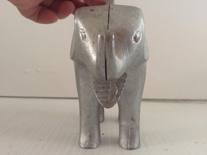 Vintage Cast Aluminum Elephant Figural Nut Cracker 6 1/2” Long 4 1/4” Tall
