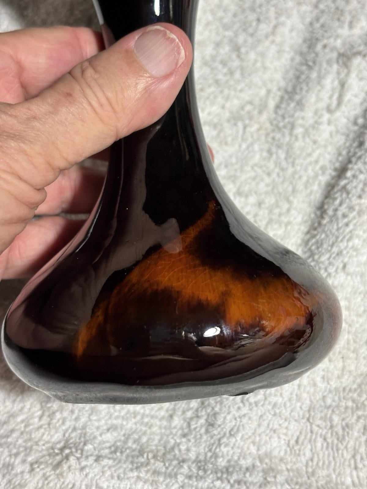 Antique 1903 McCoy Rosewood Art Pottery Brown Standard Glaze 6” Bud Vase