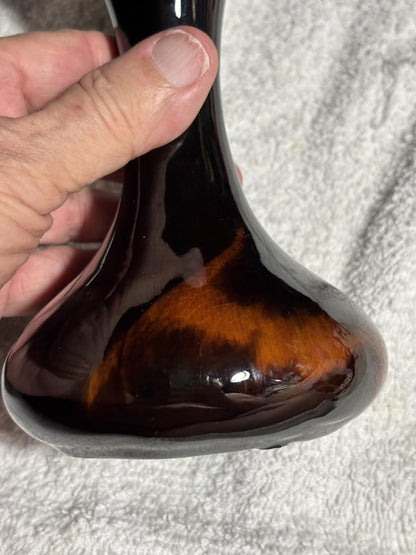 Antique 1903 McCoy Rosewood Art Pottery Brown Standard Glaze 6” Bud Vase