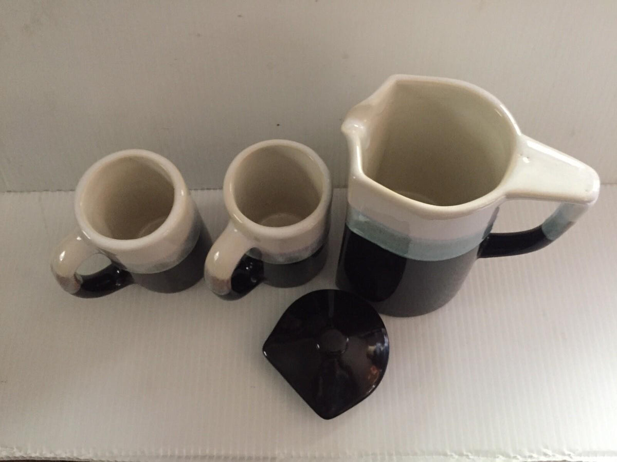 Vintage Rodolfo Padilla Stoneware Mugs and Coffee Pot