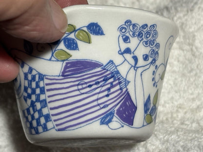 Vtg Figgjo Norway Lotte RARE Sauce Boat Turi Design Mustache Man Retro 1960s