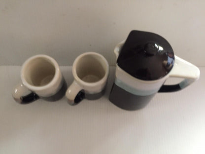 Vintage Rodolfo Padilla Stoneware Mugs and Coffee Pot
