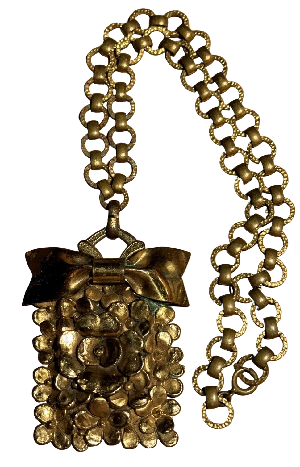 Vintage H Pomerantz New York Brass Pendant Signed