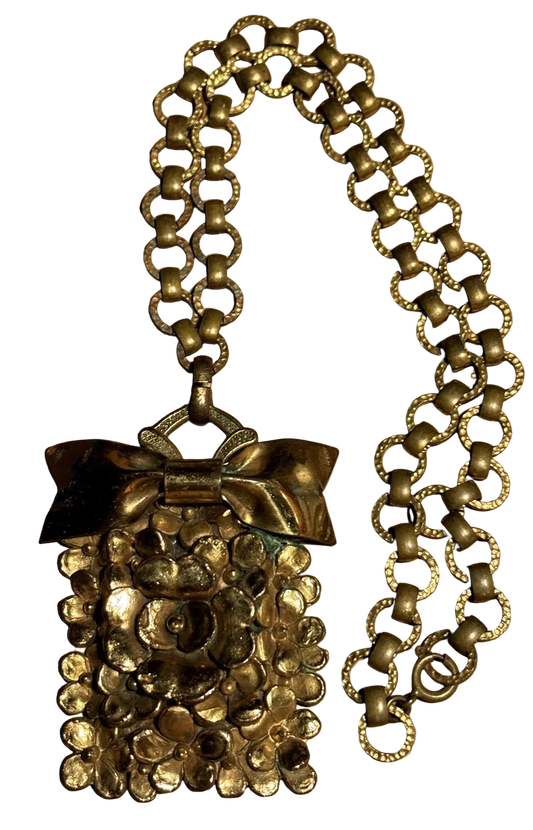 Vintage H Pomerantz New York Brass Pendant Signed