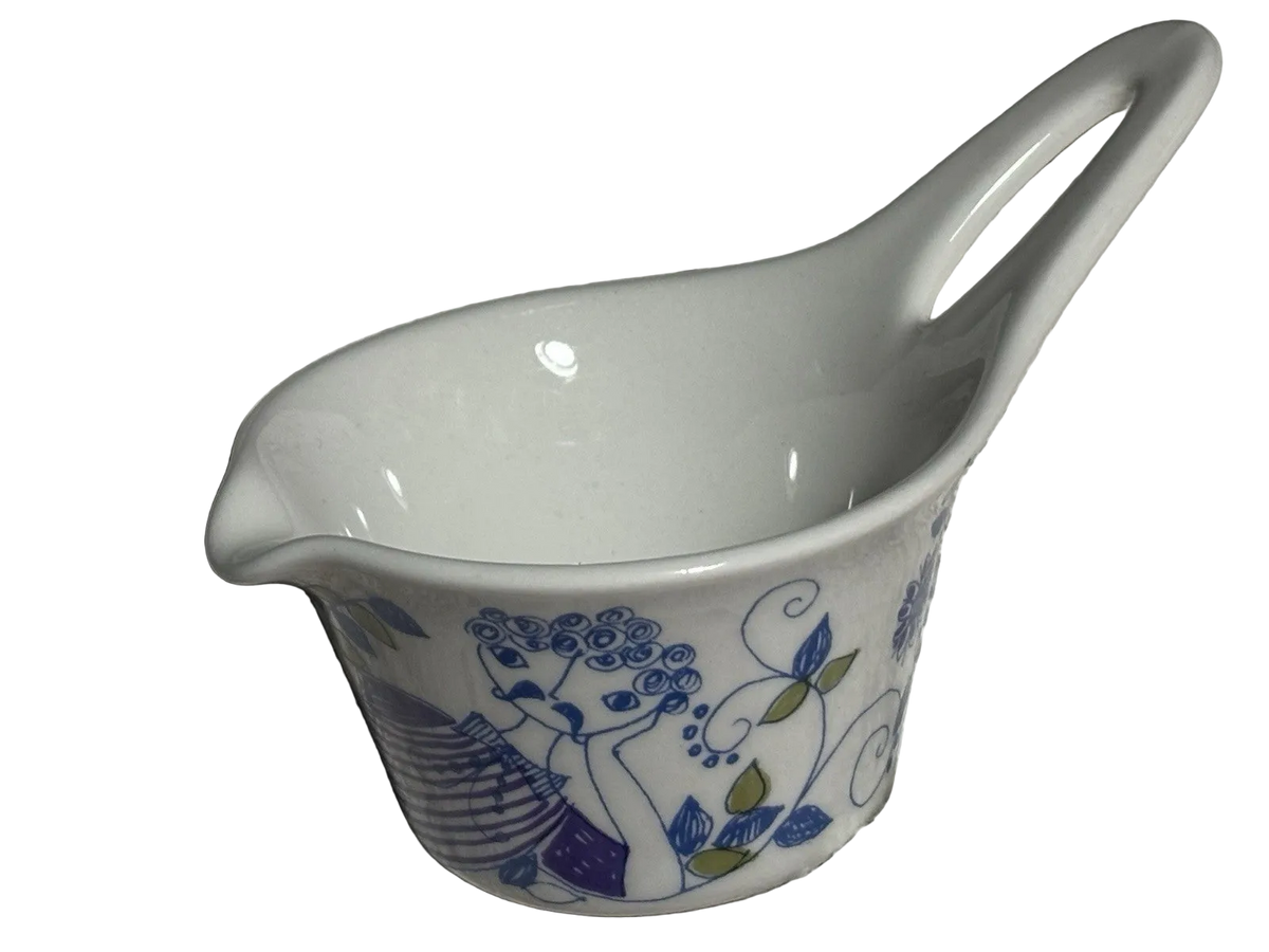 Vtg Figgjo Norway Lotte RARE Sauce Boat Turi Design Mustache Man Retro 1960s
