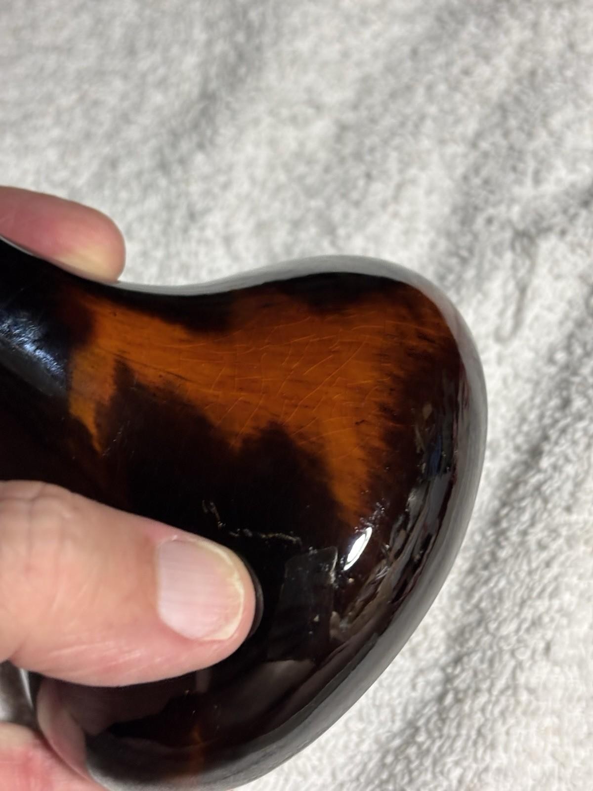 Antique 1903 McCoy Rosewood Art Pottery Brown Standard Glaze 6” Bud Vase