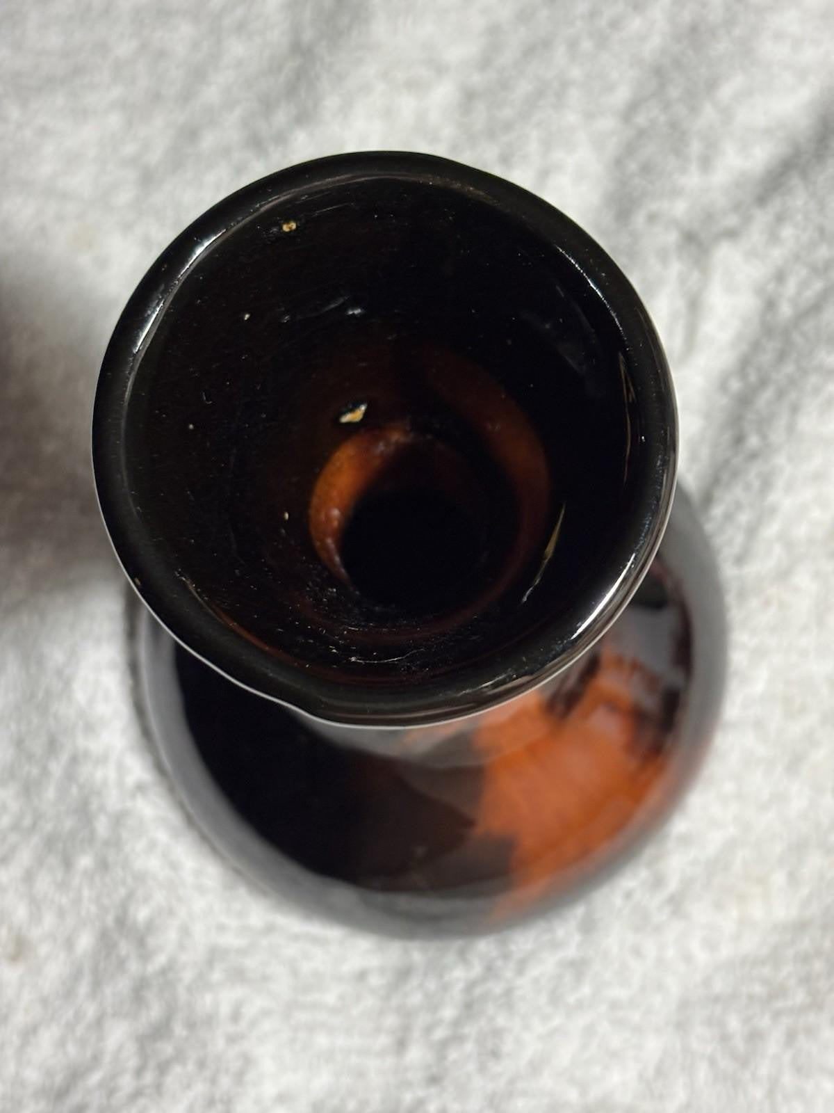 Antique 1903 McCoy Rosewood Art Pottery Brown Standard Glaze 6” Bud Vase