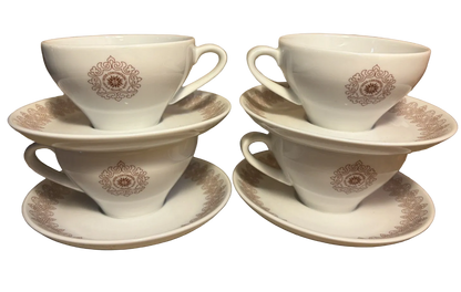 Vintage Set 4 Cups Saucers Hotel Inter Continental Miami Florida Bauscher Weiden