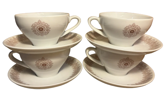 Vintage Set 4 Cups Saucers Hotel Inter Continental Miami Florida Bauscher Weiden