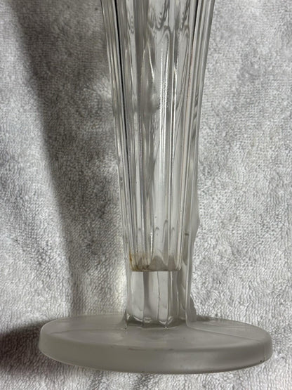 Vintage Art Deco Czech Frosted Glass Exotic Lady Vase 9.75” Tall
