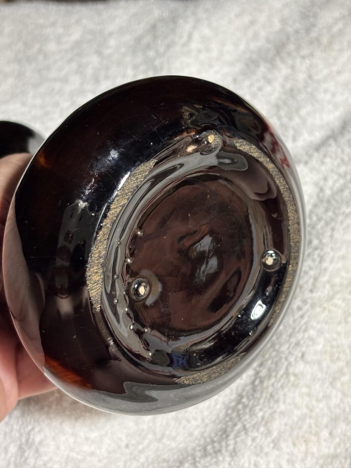 Antique 1903 McCoy Rosewood Art Pottery Brown Standard Glaze 6” Bud Vase