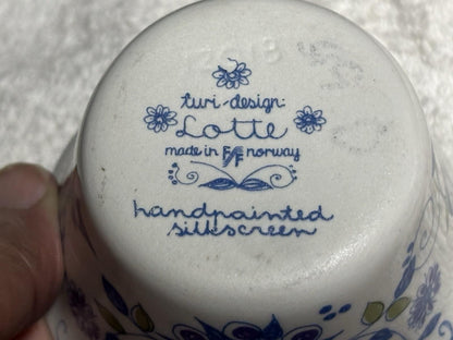 Vtg Figgjo Norway Lotte RARE Sauce Boat Turi Design Mustache Man Retro 1960s