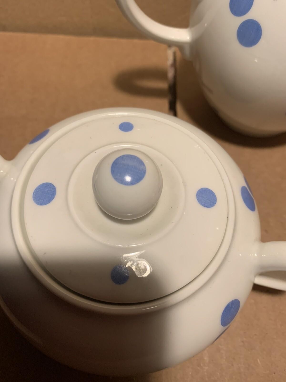 Vintage Volkstedt Beyer & Bock German Porcelain Sugar and Creamer Polka Dot