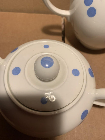 Vintage Volkstedt Beyer & Bock German Porcelain Sugar and Creamer Polka Dot