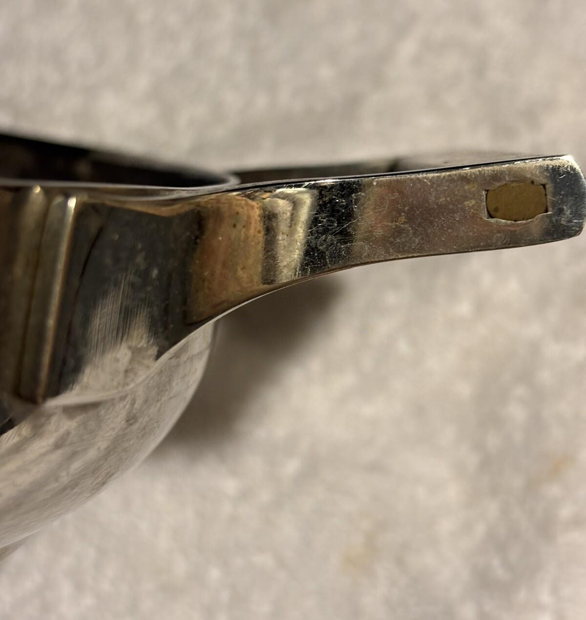 Vintage Heavy Sambonet Italy 8.25“ Open Baking Casserole Brass Handles Modernist