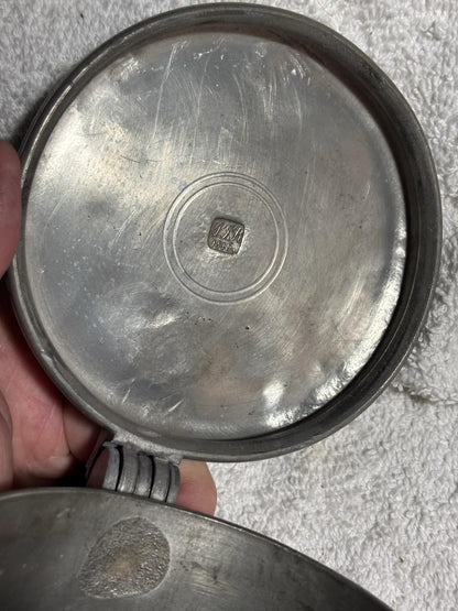 Antique 1816 Pewter Lidded Tankard w/ Makers Mark 8.25” Tall