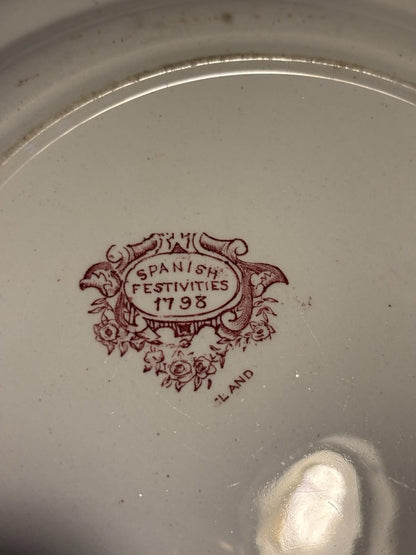 Antique 19th Century Transferware Plate Spanish Festivities 1798 George Jones