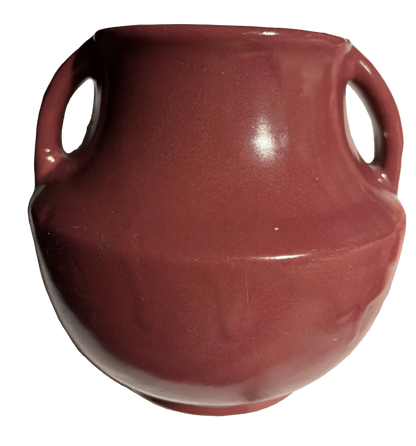 Zanesville Stoneware Company  1930s Vintage Pottery Maroon Vase 827 6” Tall