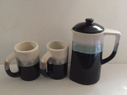 Vintage Rodolfo Padilla Stoneware Mugs and Coffee Pot