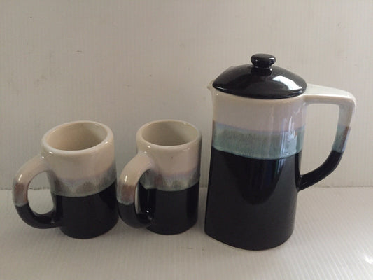 Vintage Rodolfo Padilla Stoneware Mugs and Coffee Pot