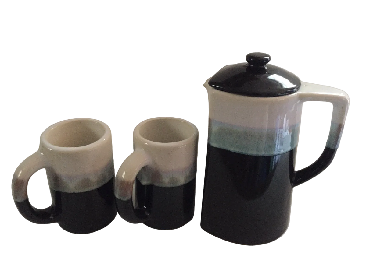 Vintage Rodolfo Padilla Stoneware Mugs and Coffee Pot