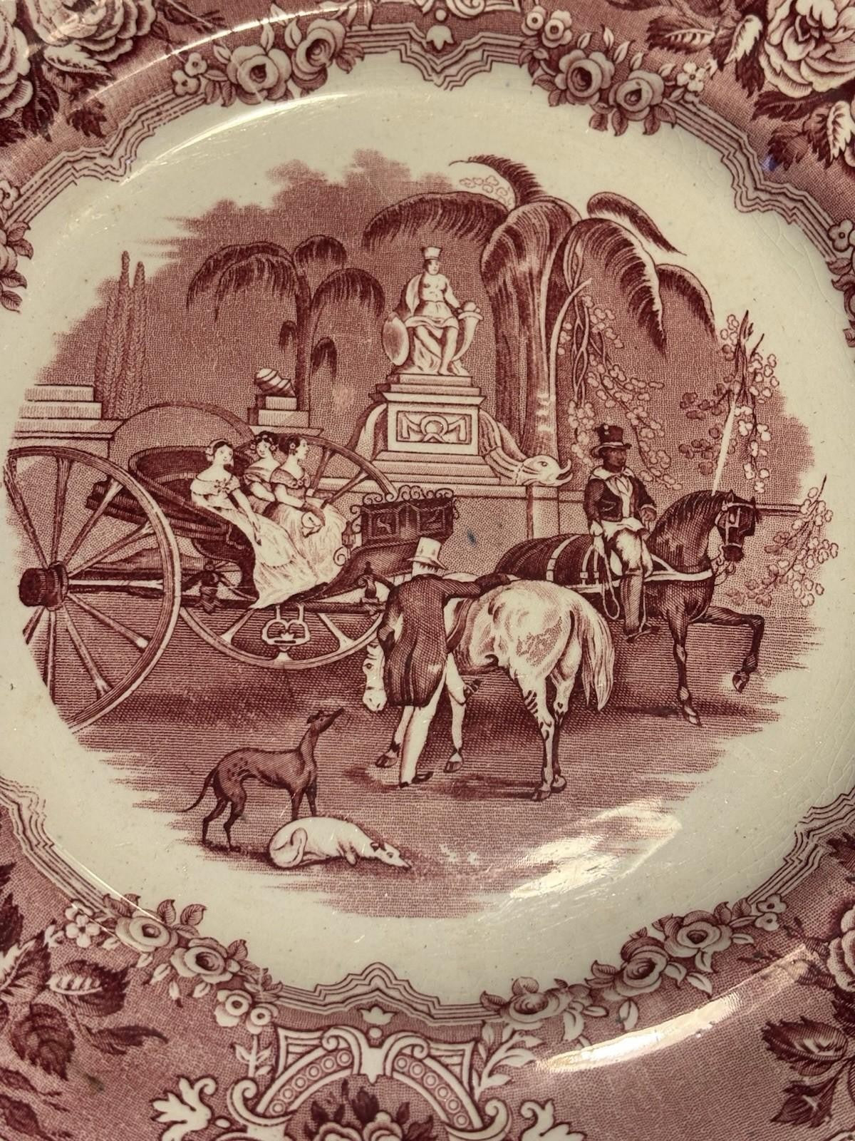 Antique 19th Century Transferware Plate Spanish Festivities 1798 George Jones